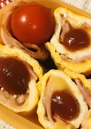 【お弁当】玉子焼き●ベーコン＆チーズ巻き-レシピのメイン写真