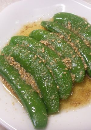 スナップえんどう簡単おつまみゴマ風味-レシピのメイン写真