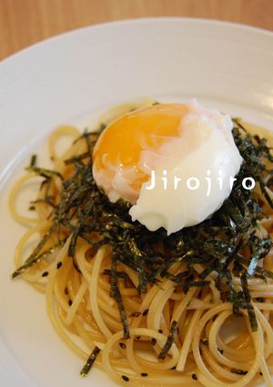 黒ごまと海苔の☆卵かけパスタ-レシピのメイン写真