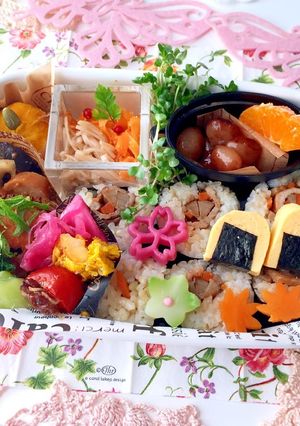 肉巻きでキンパ風 常備菜 秋弁当 詰め方-レシピのメイン写真