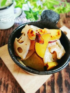 サツマイモとれんこんの塩バターきんぴら-レシピのメイン写真