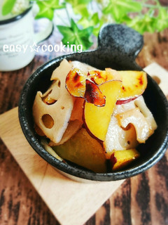 サツマイモとれんこんの塩バターきんぴら-レシピのメイン写真