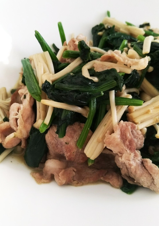 豚こま肉とほうれん草の炒め物-レシピのメイン写真