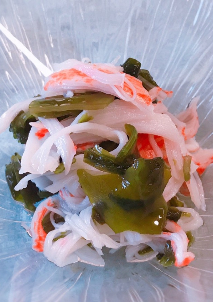 超簡単！乾燥ワカメとカニカマの酢の物-レシピのメイン写真