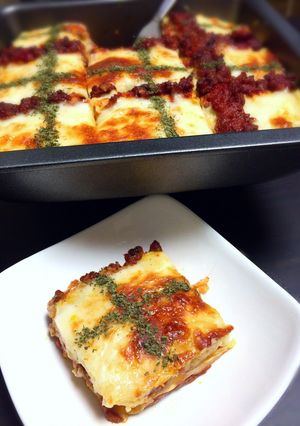 餃子の皮で作る♡贅沢ラザニア-レシピのメイン写真