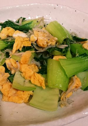 しらすたっぷりチンゲン菜と玉子の炒めもの-レシピのメイン写真