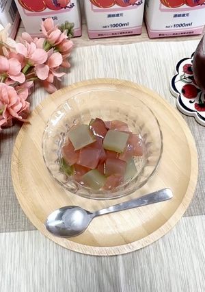 ざくろ×抹茶のカラフル寒天ゼリー-レシピのメイン写真