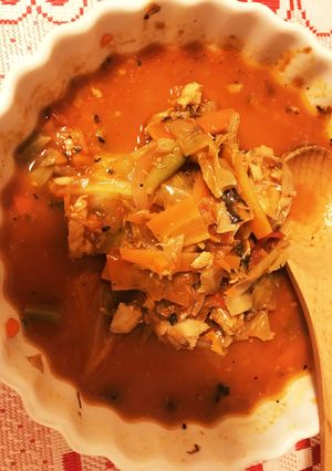 サバ水煮缶のキャベツとキノコで、トマト煮-レシピのメイン写真