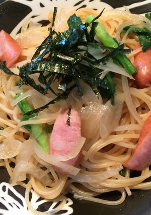 アムウェイ鍋 ワンパン醤油ペペロンチーノ-レシピのメイン写真