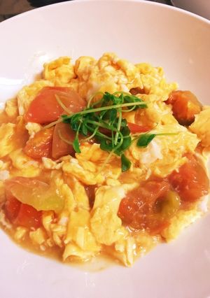 ふつうのトマトと卵の炒め物-レシピのメイン写真