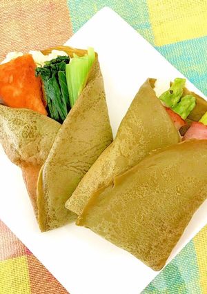 〜朝ごはんに~ほうじ茶生地の和洋クレープ-レシピのメイン写真