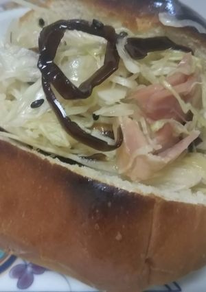 フジッコ煮でキャベツの酢漬けサンド-レシピのメイン写真
