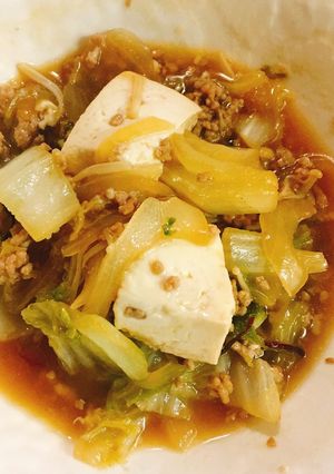 豚挽肉と白菜のトロトロ野菜あんかけ豆腐-レシピのメイン写真