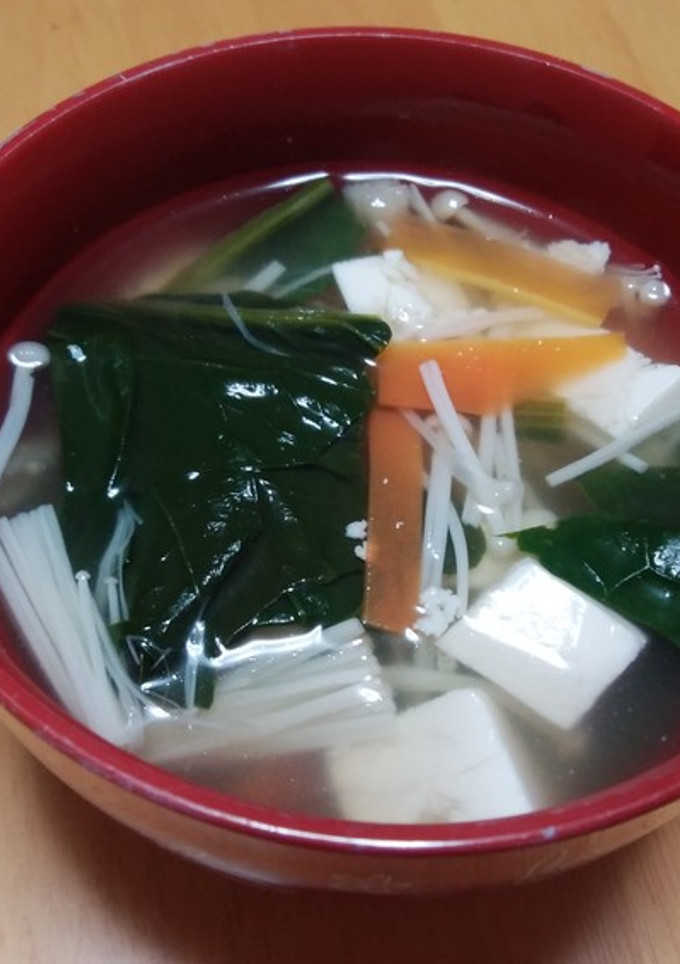 ほうれん草とキノコのすまし汁-レシピのメイン写真