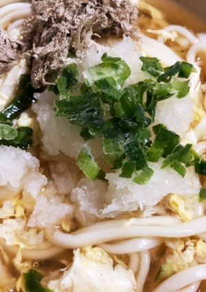 超楽々 風邪に体から温まるうどん作ります-レシピのメイン写真