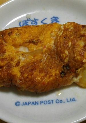 キムチの入れ物に残った所に溶いた玉子焼き-レシピのメイン写真
