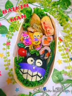 簡単♪『ばいきんまん』おにぎり弁当♡-レシピのメイン写真
