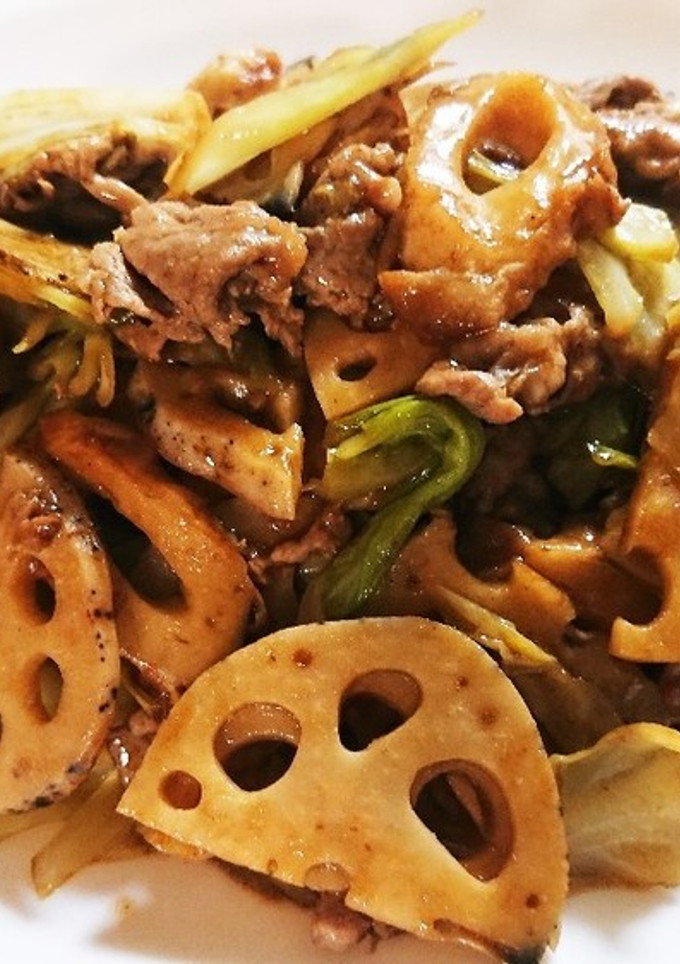 豚肉と蓮根のオイスター赤味噌炒め-レシピのメイン写真