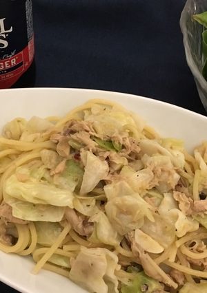 ツナとキャベツのニンニクパスタ-レシピのメイン写真