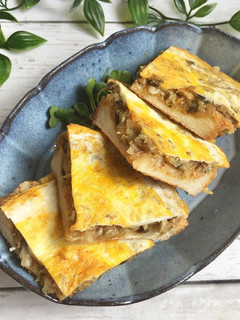 ふじっ子煮で♡お好み焼き風簡単トースト-レシピのメイン写真