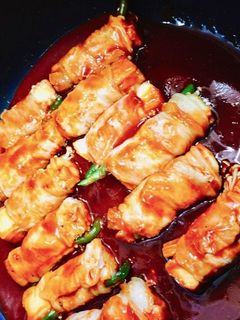 厚揚げと野菜の肉巻き BBQ風ソース♪-レシピのメイン写真
