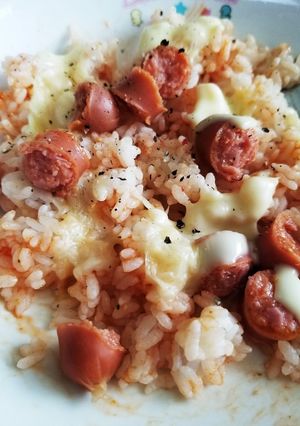 電子レンジですぐ出来るケチャップライス-レシピのメイン写真