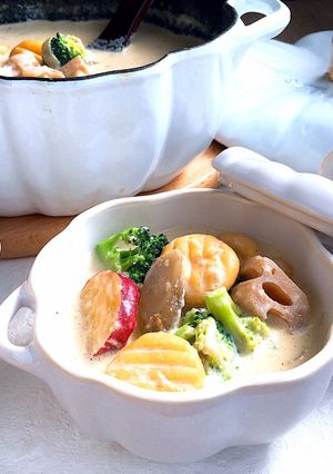 さつまいもニョッキの豆乳味噌スープ-レシピのメイン写真