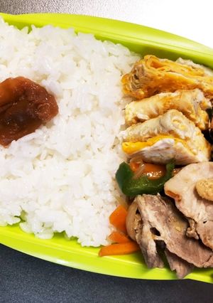 旦那弁当204♡野菜炒めと豚焼肉弁当!-レシピのメイン写真