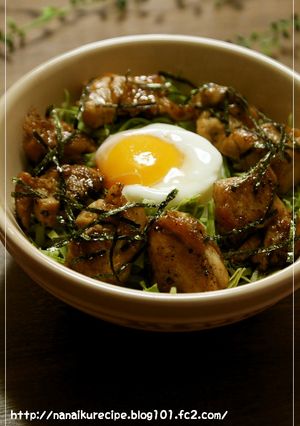ソースで♡鶏照り焼き丼温玉のせ-レシピのメイン写真