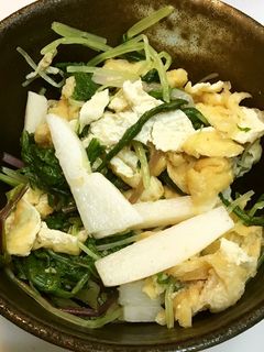 山芋と水菜と油揚げの山椒風味サラダ-レシピのメイン写真