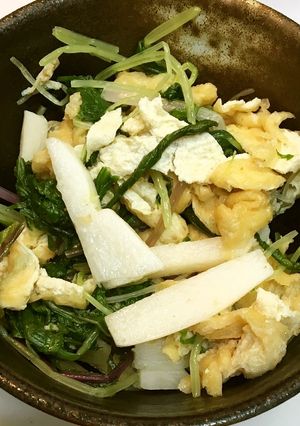 山芋と水菜と油揚げの山椒風味サラダ-レシピのメイン写真