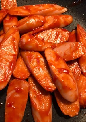 魚肉ソーセージでおかず☆ケチャップ炒め-レシピのメイン写真