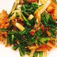 ご飯が進む! 春菊と豚肉のコリアン風炒め