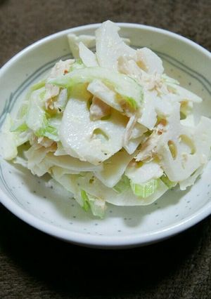 蓮根とセロリのツナマヨサラダ-レシピのメイン写真