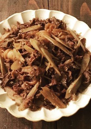 ごはんが進む！牛肉とごぼうと白滝の甘辛煮-レシピのメイン写真