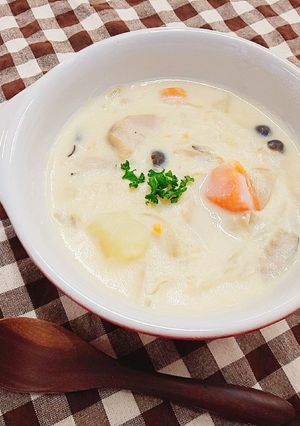鶏肉ときのこのホワイトシチュー♡-レシピのメイン写真