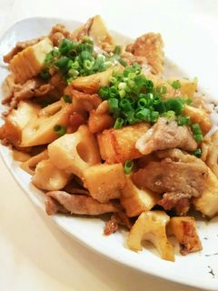 豚肉 蓮根 厚揚げの味噌炒め-レシピのメイン写真