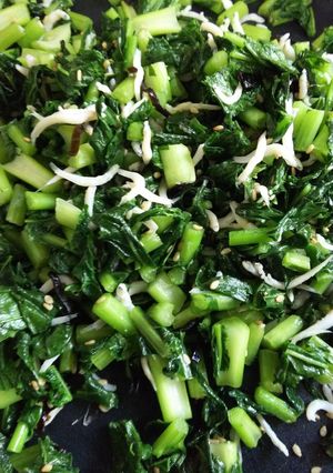 常備菜に…かぶの葉としらすの炒め煮！-レシピのメイン写真