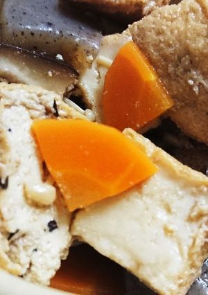 レンジで作る♪厚揚げ&こんにゃくの煮物-レシピのメイン写真