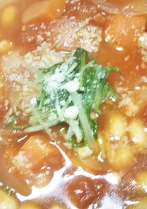 大豆とウインナーのトマトのスープ-レシピのメイン写真