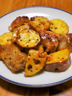 簡単!鶏肉と蓮根と薩摩芋の甘酢炒め-レシピのメイン写真