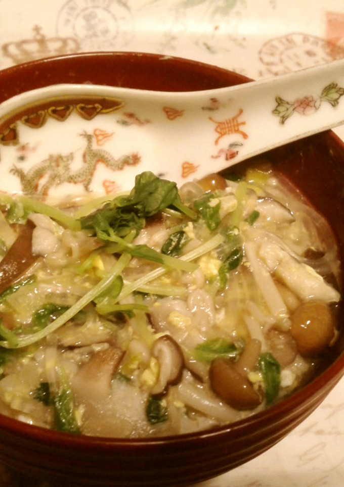 豆苗ときのこと春雨のスープ-レシピのメイン写真