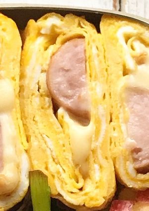 お弁当に！ウィンナーチーズ卵焼き-レシピのメイン写真