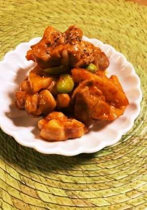 簡単旨いレンコン鶏肉ケチャップ炒め-レシピのメイン写真