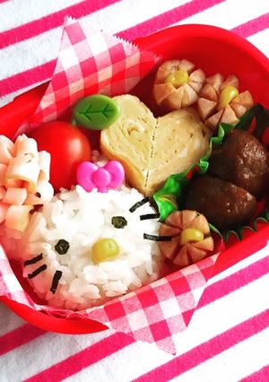 キャラ弁【キティちゃん】-レシピのメイン写真