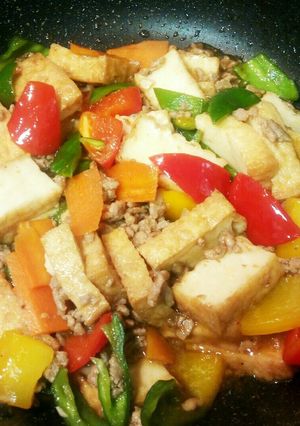 カラフル野菜と厚揚げの炒め物-レシピのメイン写真