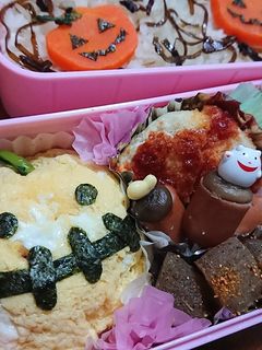 レンジ☆ま~るいオムレツ☆ハロウィン弁当-レシピのメイン写真