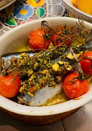 ピスタチオとハーブの秋刀魚オーブン焼き-レシピのメイン写真