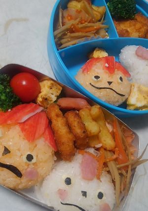 キャラ弁　シュッシュとポッポ弁当-レシピのメイン写真