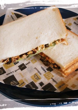 ふじっこ煮&ふんわり卵のサンドイッチ-レシピのメイン写真